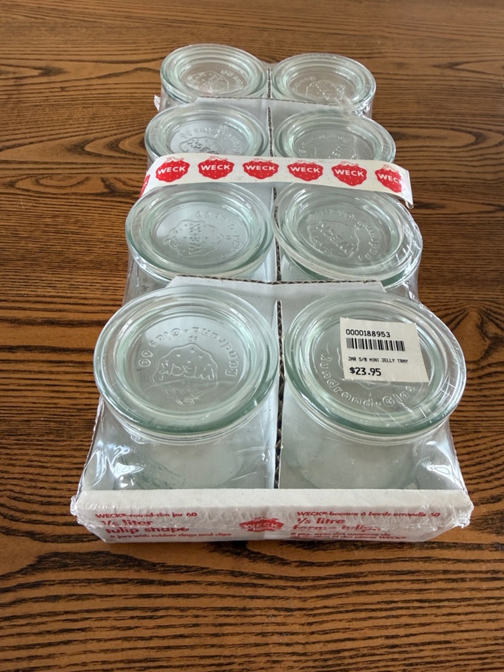 New - Set of 8 WECK Jars 762 – 1/5 L Tulip Jars